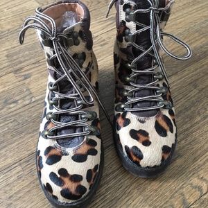 Free People Leopard Combat Boots size 38